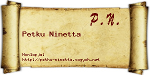 Petku Ninetta névjegykártya